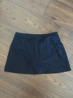 Lands End Black Swim Skirt Size 10 Summer Beach Resortwear Modest
